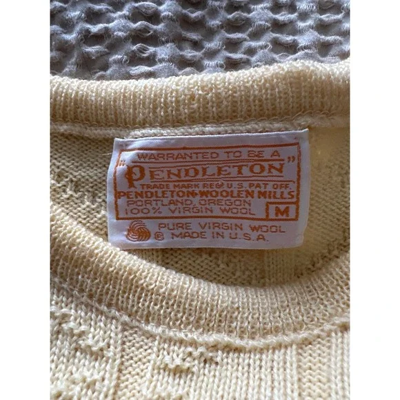 Vintage‎ Pendleton Yellow Wool Sweater Vest 100% Virgin Wool Preppy Academia M - Picture 5 of 6